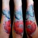 tattoos/ - Color Butterfly & Poppies  - 62385